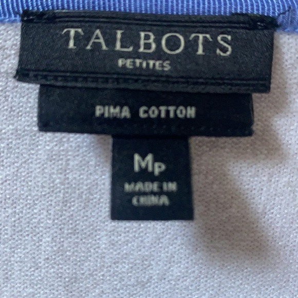 Talbots White Pima Cotton Button Cardigan Sweater medium petite Women’s - Picture 2 of 7